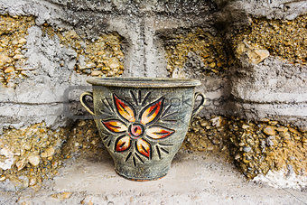 Old Painted Ceramic Vase