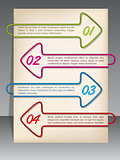 Arrow shaped binding clip infographic design