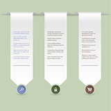 Ribbon infographic with green background