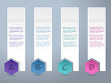 White label infograhic with small color hexagons