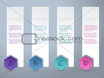 White label infograhic with small color hexagons