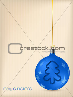 Christmas greeting card with blue decoration