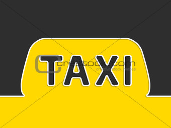 Taxi company advertising with taxi sign