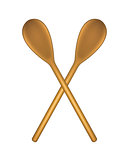 Two crossed wooden spoons