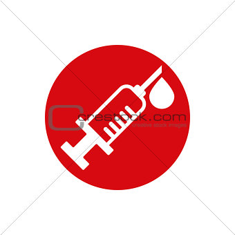 Syringe vector icon isolated.