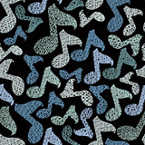 Music theme seamless pattern, musical notes repeating vector bac