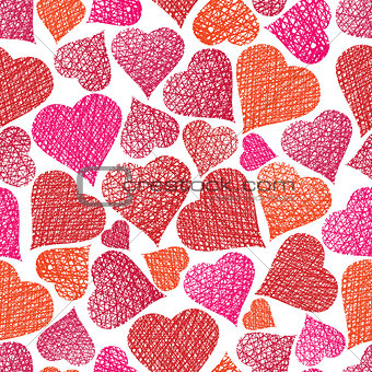 Valentine theme seamless background, hearts seamless pattern, ve