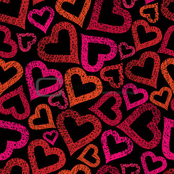 Hearts seamless pattern, Love theme seamless background, vector,