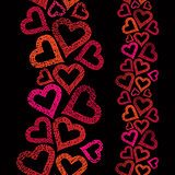 Love theme seamless background, hearts seamless pattern, vertica
