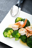 Gravy and Shrimp with broccoli 