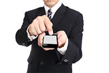 Businessman hold smartphone with clipping path