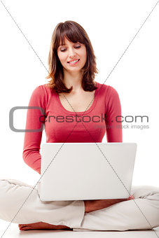 Woman working with a laptop