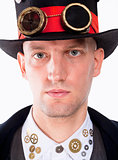 Portrait of a Magician with High Hat and Clock Parts Details