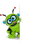 Green Robot and White Background