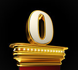 Number Zero on golden platform