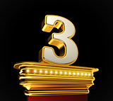 Number Three on golden platform