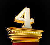 Number Four on golden platform