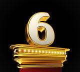 Number Six on golden platform