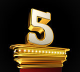 Number Five on golden platform