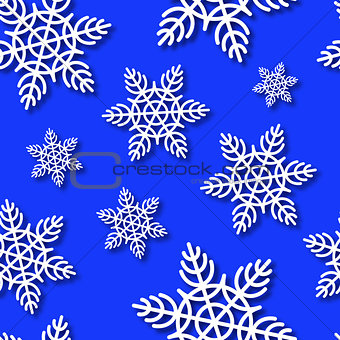Snowflakes Seamless Blue Vector Background