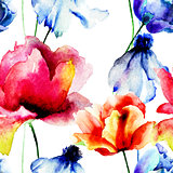 Seamless wallpaper with flowers