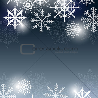 Snowflakes and bokeh card