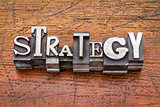 strategy word in metal type