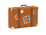 Suitcase with flag of aland islands