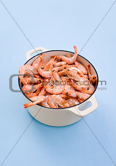 Shrimp seafood in the pot