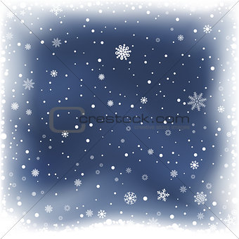 blue night snow background