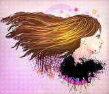 Brunette girl illustration