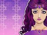 Girl with long purple hair