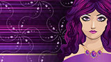 Girl with long purple hair
