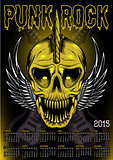 poster skull and calendar for punk rock