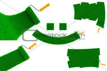 Environmental Paint Concept of Green Grass.