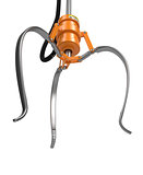 Open Metal Robotic Claw in Orange Color.