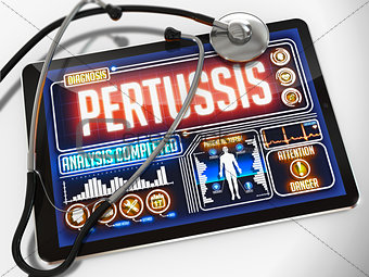 Pertussis on the Display of Medical Tablet.
