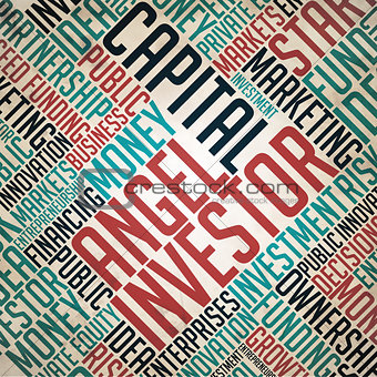 Angel Investor Background - Word Collage Concept.