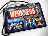 Weakness Diagnosis on the Display of Medical Tablet.
