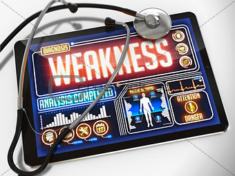 Weakness Diagnosis on the Display of Medical Tablet.