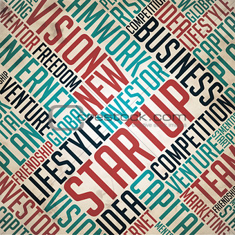 Startup - Retro Word Collage.