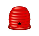 Bee house in red design