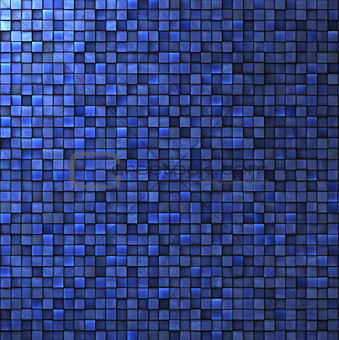mosaic wall in cobalt blue 