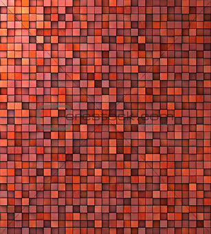 grungy mosaic wall in red pink orange