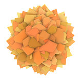 3d abstract orange yellow shape on white