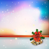Abstract background with Christmas bells and snowflakes