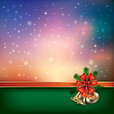Abstract background with Christmas bells and snowflakes