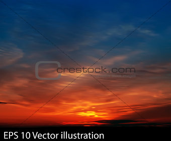 abstract nature clouds background with red blue sunrise