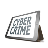 Tablet with cyber crime word