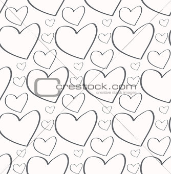 Seamless pattern. Stylish print with hand drawn hearts
